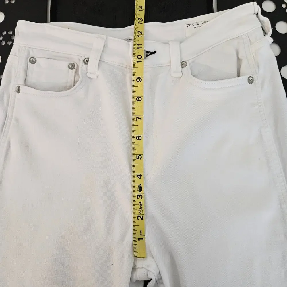 Rag and‎ Bone White Denim Skinny Jeans High Rise Ankle | Womens 28 | MINOR FLAWS